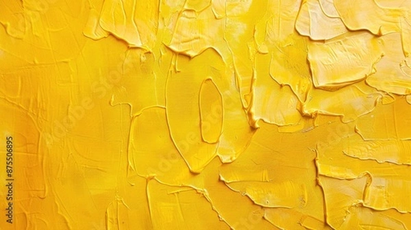 Fototapeta Decorative yellow textured canvas background