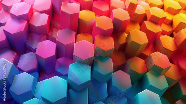 Obraz Abstract pattern in rainbow colours, illuminated, bright.