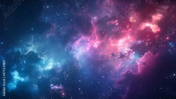 Fototapeta Beautiful nebula in space with vibrant colours.