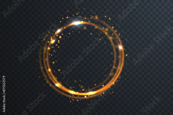 Fototapeta Light Twirl. Curve light effect of light line. Luminous circle. Light pedistal, podium, platform, table. Vector PNG. Vector illustration