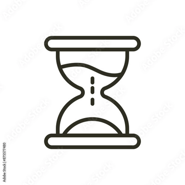 Fototapeta Sand clock outline icon. Hourglass time countdown vector icon illustration image