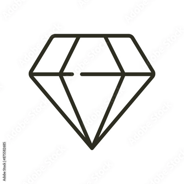 Fototapeta Value outline icon. Business value vector icon. Gem diamond illustration image
