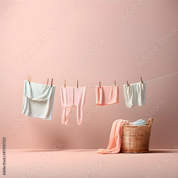 Obraz laundry drying on a clothesline