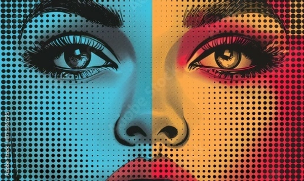 Obraz Retro pop art halftone bursts