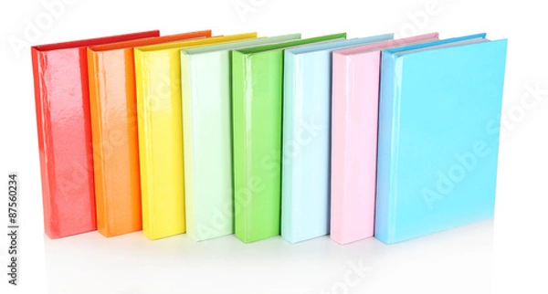 Fototapeta Colorful books isolated on white
