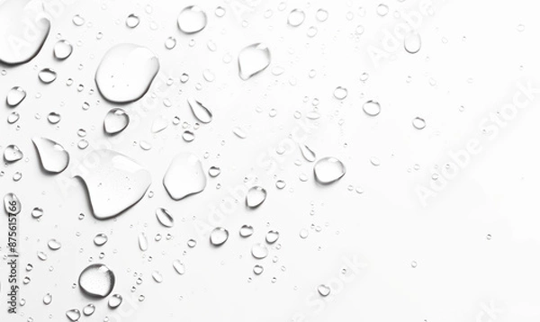 Fototapeta macro shot of water droplets isolated on transparent background