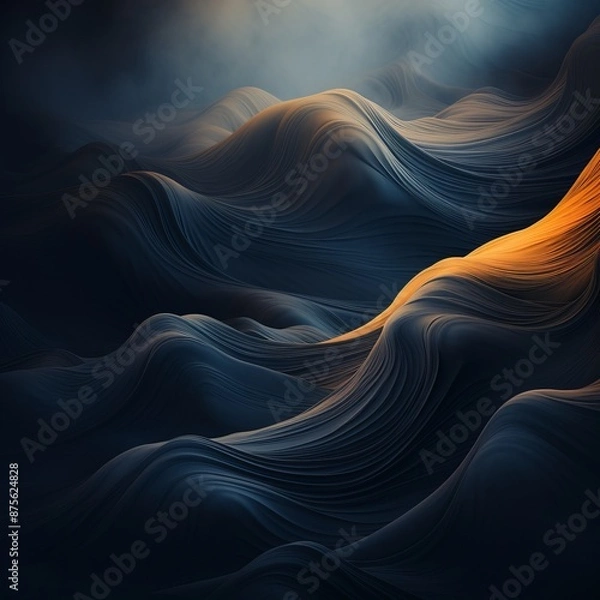 Obraz an abstract image of waves on a dark background
