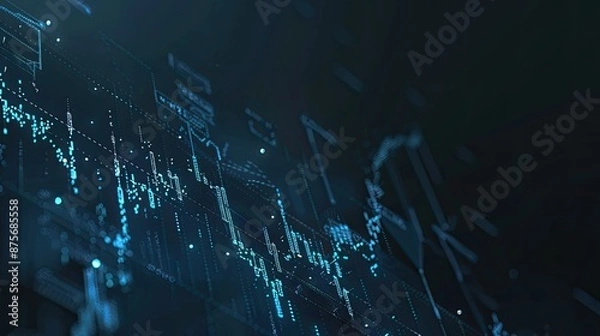 Fototapeta abstract business background with stock market or financial chart