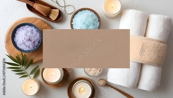 Fototapeta Relaxing Spa Flame Background with Copy Space