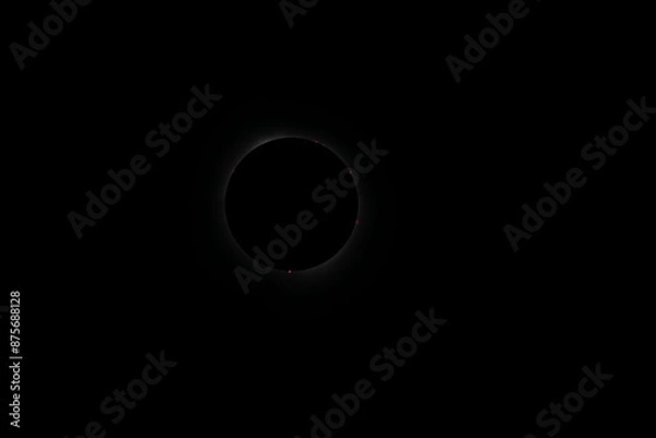 Obraz Corona surrounding the total eclipse with sun spots around the moon