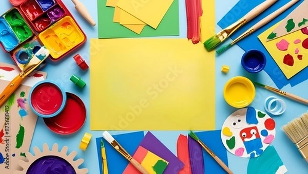 Fototapeta Kids Copy Space Background with Flame Elements