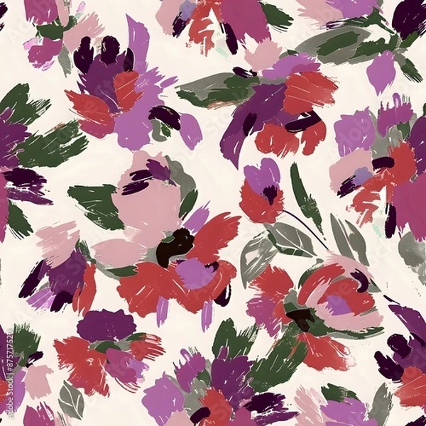 Obraz Abstract Floral and Geometric Leaf Seamless Pattern
