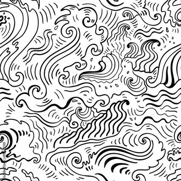 Obraz Sea waves.  Seamless background