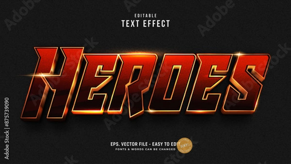 Obraz Heroes 3D editable text effect