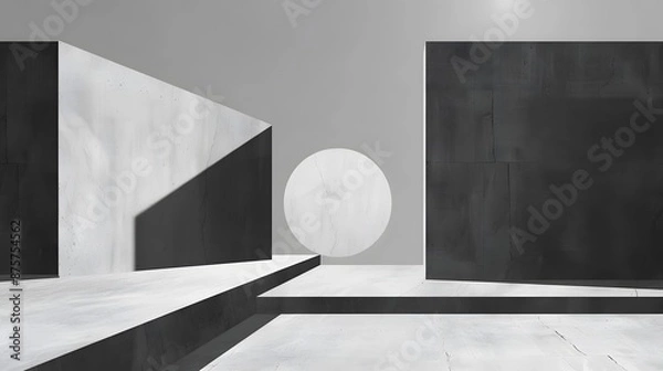 Fototapeta Simple geometric shapes with a minimalist approach