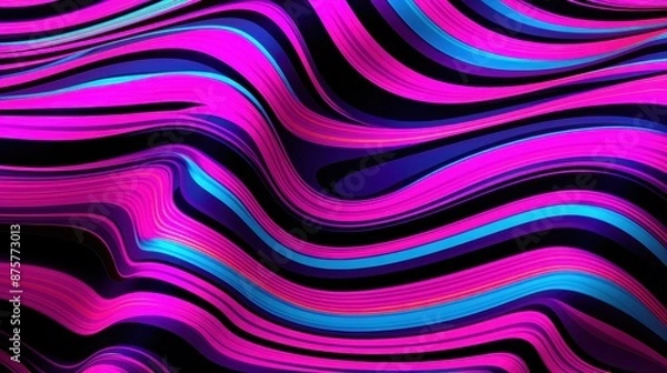 Fototapeta Vibrant neoncolored retro stripes background with a grunge touch. Perfect for a unique and stylish design