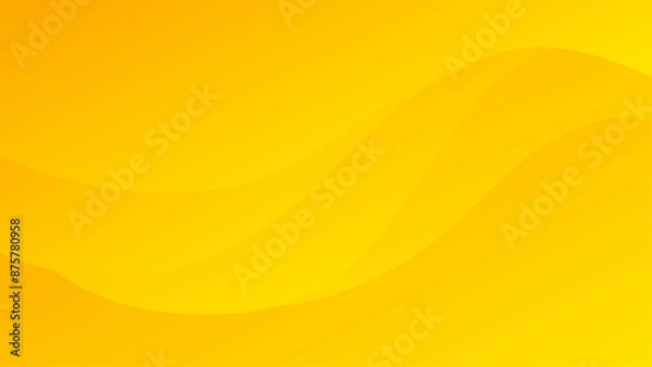 Fototapeta Bright yellow dynamic abstract background. Modern lemon orange color. Fresh template banner for web, pages, sales, events, holidays, parties, and falling. waving shapes with soft shadow