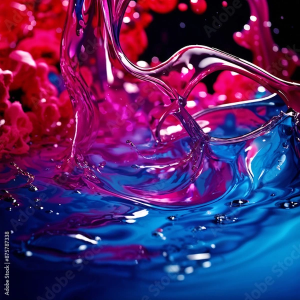 Fototapeta An Abstract Picture of liquid tech background
Abstract digital wallpaper 
AI Generated