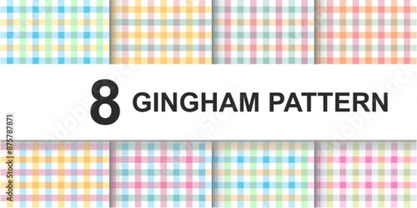 Fototapeta seamless square backgrounds Gingham pattern set. Tartan checked plaids Tablecloth square checkered seamless pattern vintage