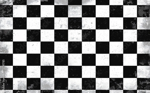 Fototapeta Black and white checkered pattern background vector presentation design