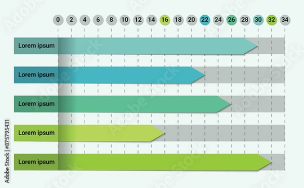 Obraz Graph bar chart visual infographic data analysis