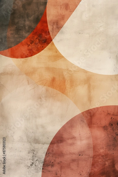 Fototapeta Minimalist abstract art print. Watercolor wall art. Modern painting. Created with Generative AI technology