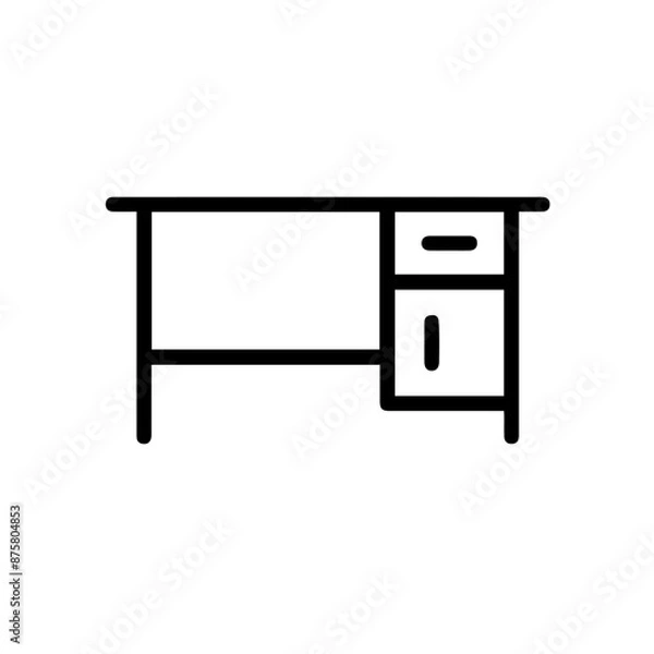 Obraz Table vector illustration isolated on ligth blue background. Table icon. EPS