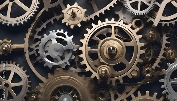 Fototapeta close up of a gears