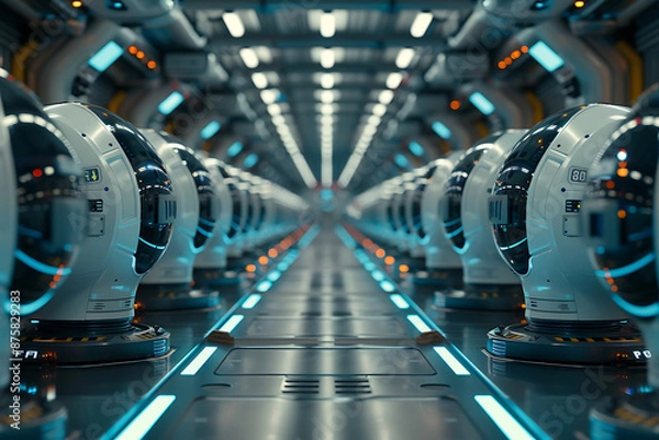 Fototapeta Futuristic Robotics Workplace Canvas Art: Cutting-Edge Innovation