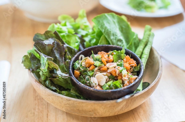 Obraz Salmon with salad