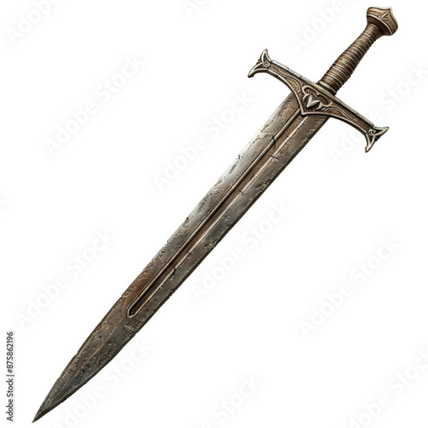 Fototapeta claymore sword isolated on white background genrated by AI


