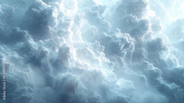 Fototapeta Abstract Cloud Computing Landscape - Minimalist Tech Art