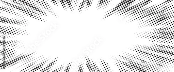 Fototapeta Abstract comic book flash explosion radial lines on transparent background. Vector illustration superhero design