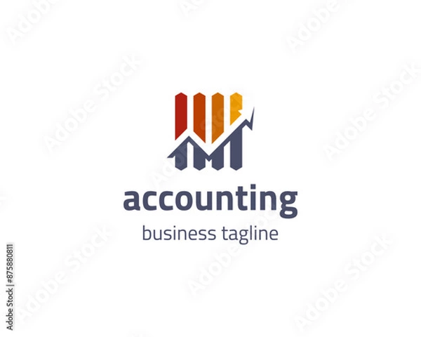 Fototapeta Simple modern colorful graphic chart with arrow up logo