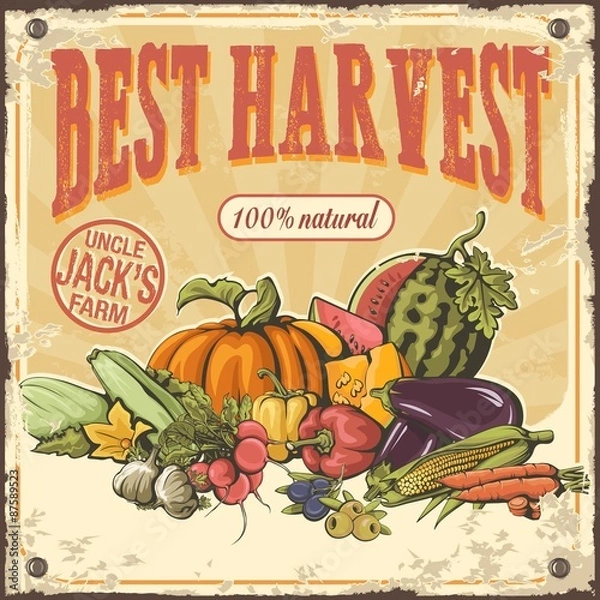 Obraz Harvest retro poster.