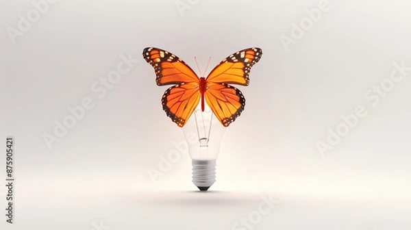 Obraz Good idea, butterfly inspiration, creative illustration, brainstorm and idea wallpaper