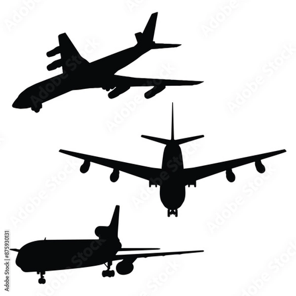 Obraz Airplane Silhouette Vector Illustration