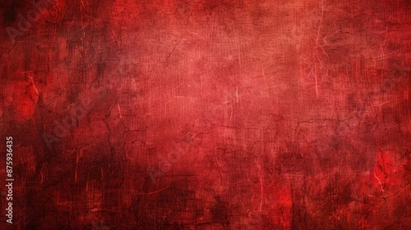 Fototapeta Bold Red Artistic Textured Background with Copy Space for Message