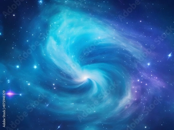 Fototapeta Ethereal Gradient Galaxy: Turquoise and Indigo Wonders background