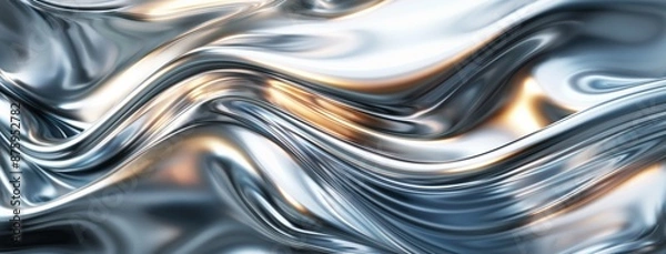 Fototapeta Chrome Waves Background
