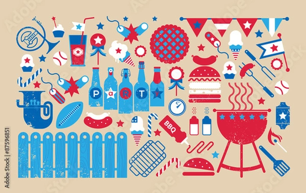 Obraz Composition with bbq symbols