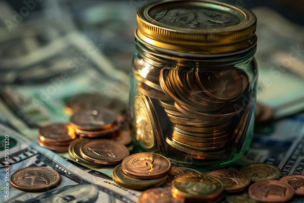 Fototapeta Financial Transformation: From Extravagant Spender to Budgeting Pro