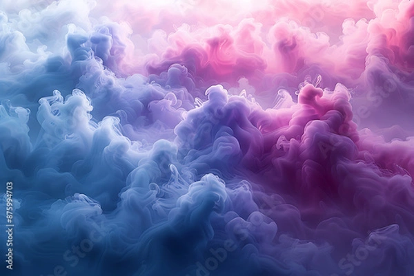 Fototapeta Stylized Cloud Formations: Abstract Computing Concept