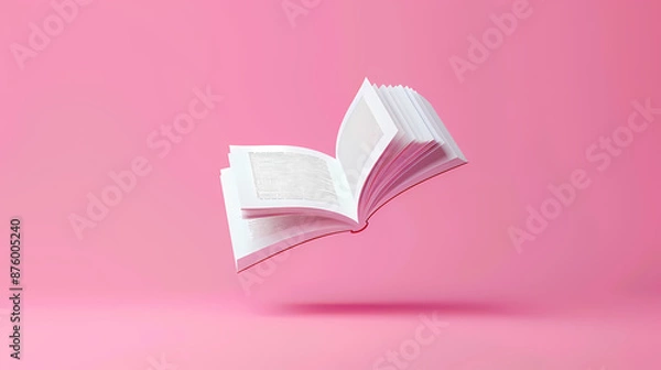 Fototapeta An open book floating in the air