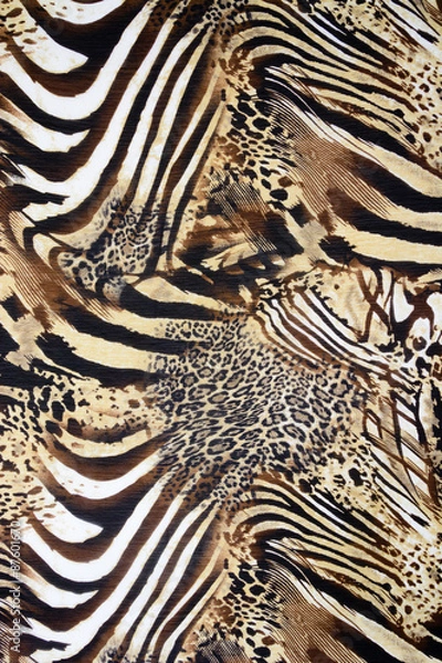 Fototapeta Texture fabric of leopard skin for background