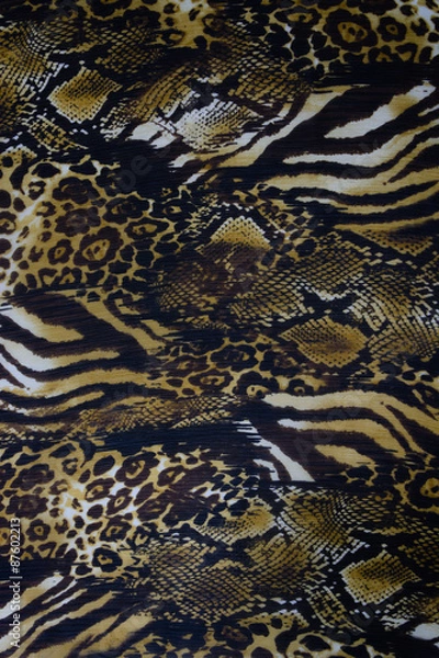 Fototapeta Texture fabric of leopard skin for background
