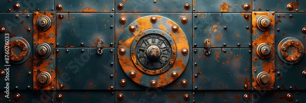 Fototapeta Robotic Futurism: Metallic Emptiness with Copper Accents