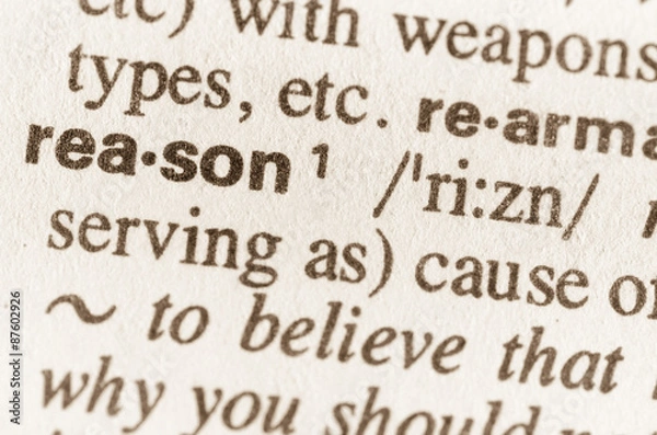 Obraz Dictionary definition of word reason
