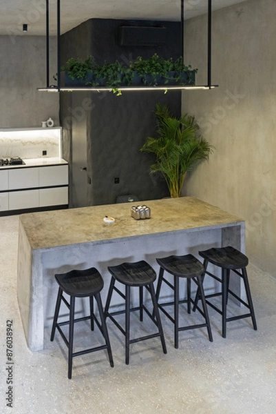 Obraz Kitchen in a villa in minimalism and loft style