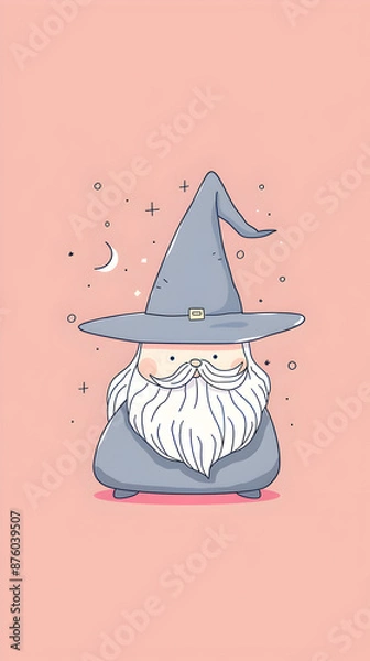 Obraz Cute wizard/mage illustration | High Quality | Wallpaper	